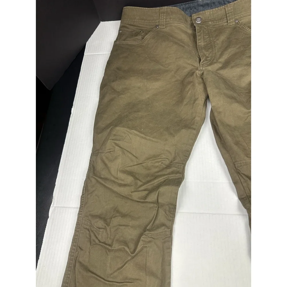 Kuhl Pants Mens 36x32 Olive Rydr Lite Klassik Fit Canvas Stretch 5 Pocket Casual